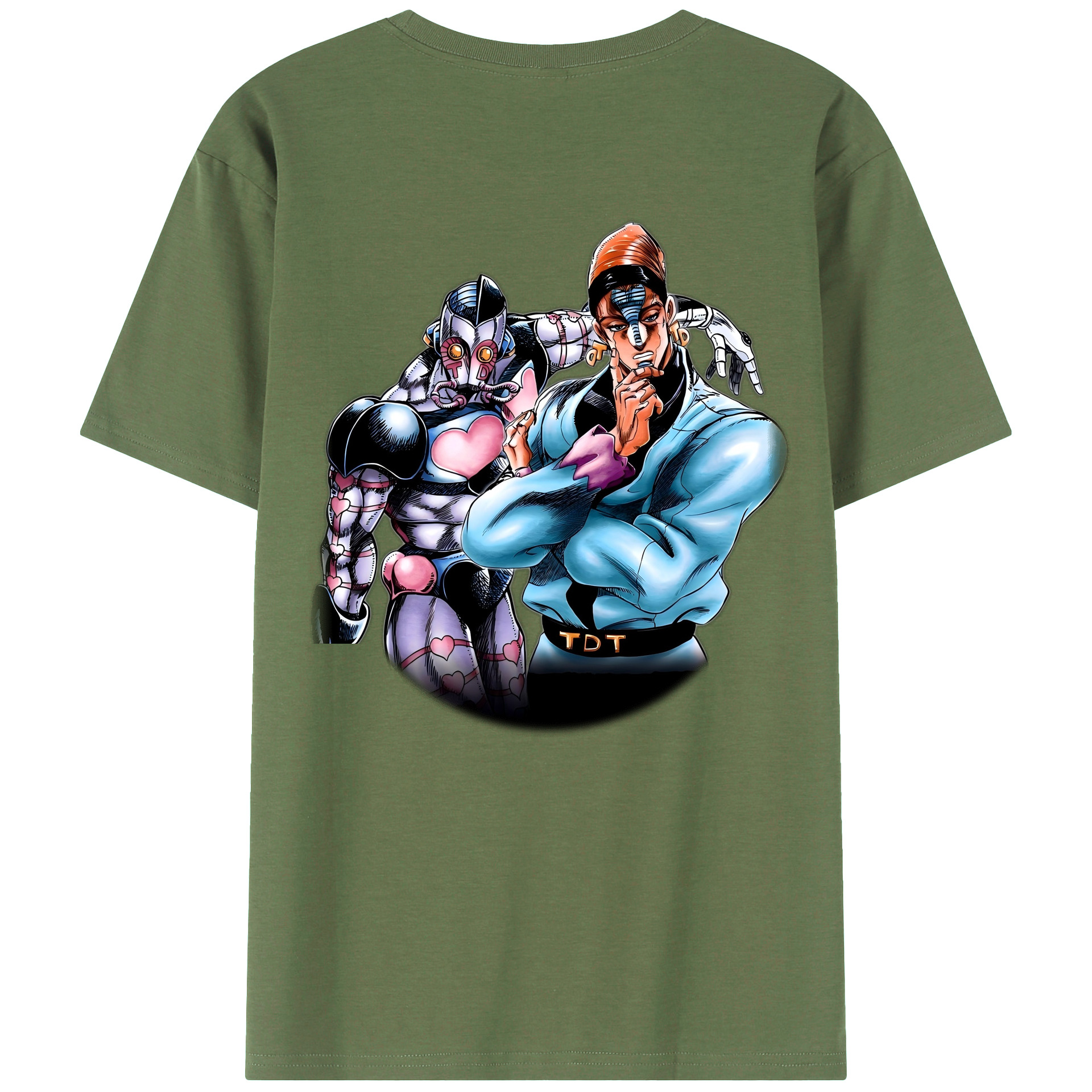 （画像用） ジョジョの奇妙な冒険 ひがしかた じょうすけ JoJo's Bizarre Adventure Higashikata Josuke 綿100％ メンズ半袖Tシャツ（バックプリント） 通気性